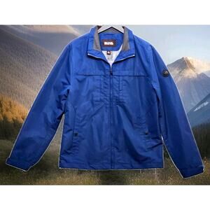 Michael Kors MK Quick Dry Jacket Men's Medium Windbreaker Coat Blue Full Zip